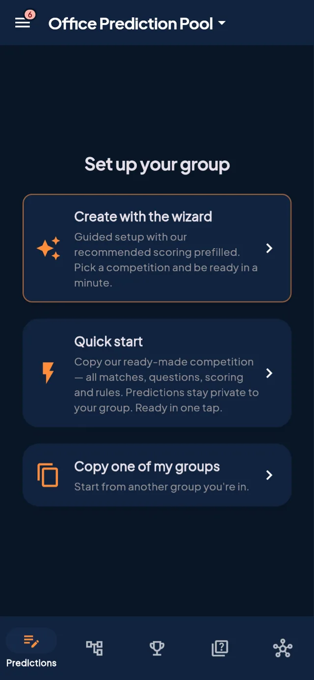 Three ways to start a competition