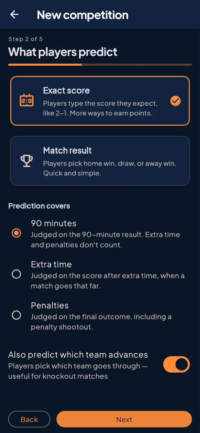 Step 2: choose what players predict