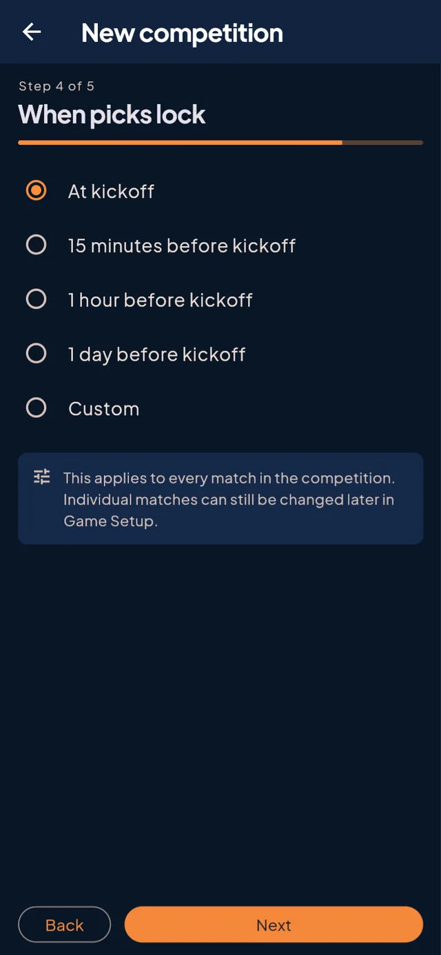 Step 4: choose when picks lock